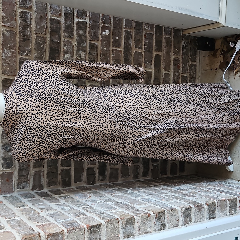 Tuckernuck Aster Leopard Print Maxi Long Sleeve Shift Dress - Picture 4 of 5